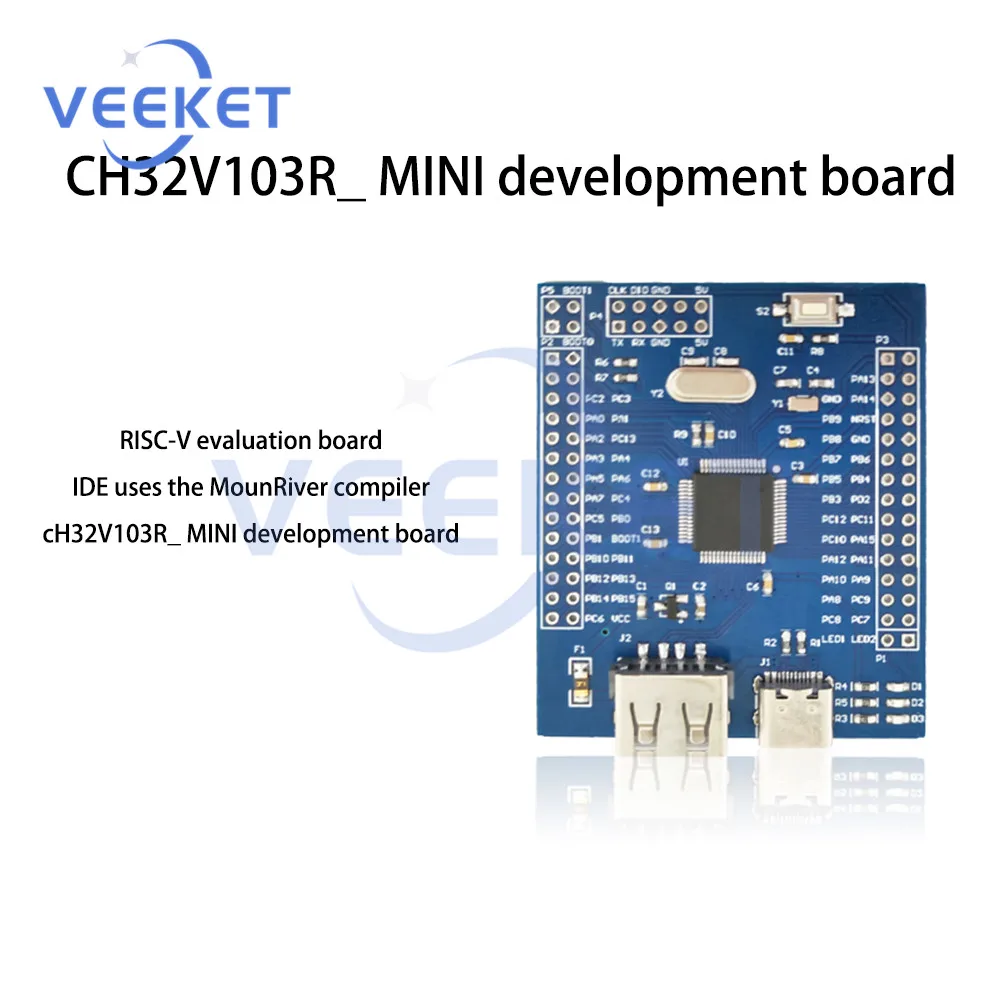 

CH32V103R8T6 Development Board for RISC-V Core Support RT-Thread Onboard CH32V103R MINI Development Board