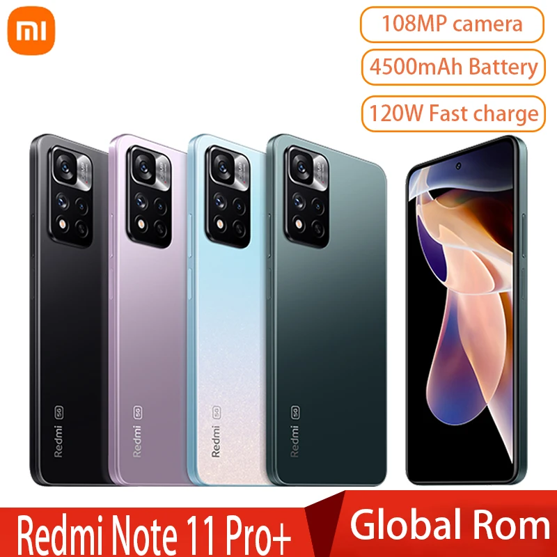 Global ROM Xiaomi Redmi Note 11 Pro+（Updated Version）5G NFC 128GB/256GB Smartphone Dimensity 920 108MP Camera 120W Fast Charge