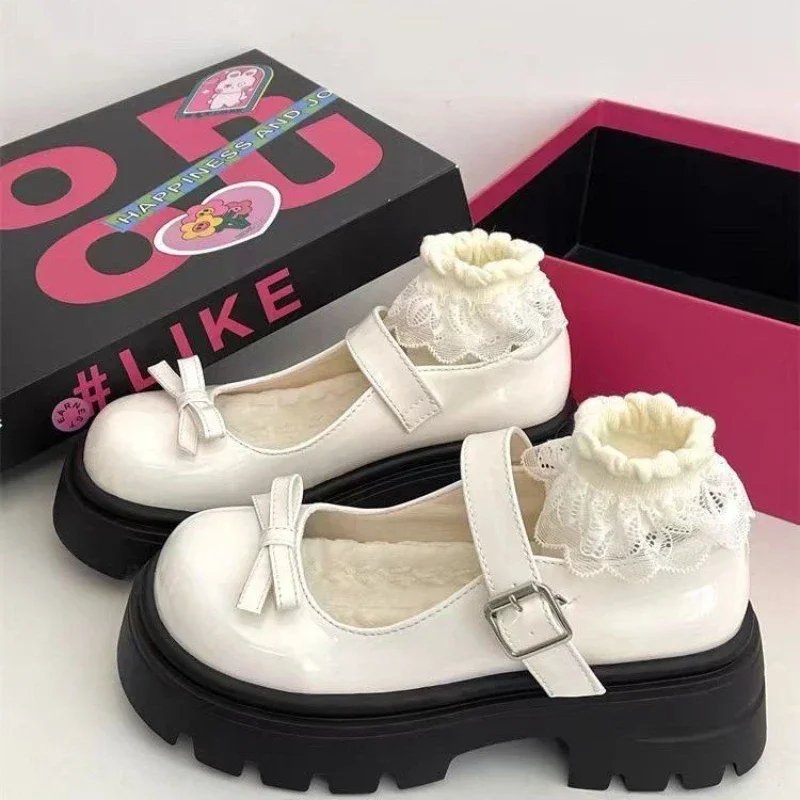 Женские туфли-лодочки с застежкой Туфли Мэри Джейн круглым носком и