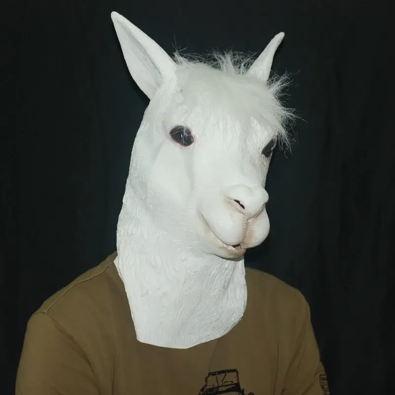 Косплей Альпака Латексная Маска С Капюшоном Анфас Милые Животные Коза Овеца