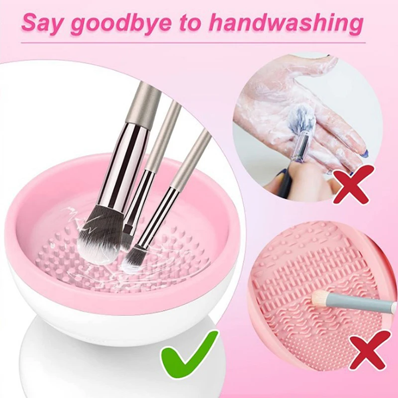 

Women Makeup Brush Cleaning Tool Portable Electric Makeup Brush Cleaner Machine With USB Charging Automatic Cosmetic Brush