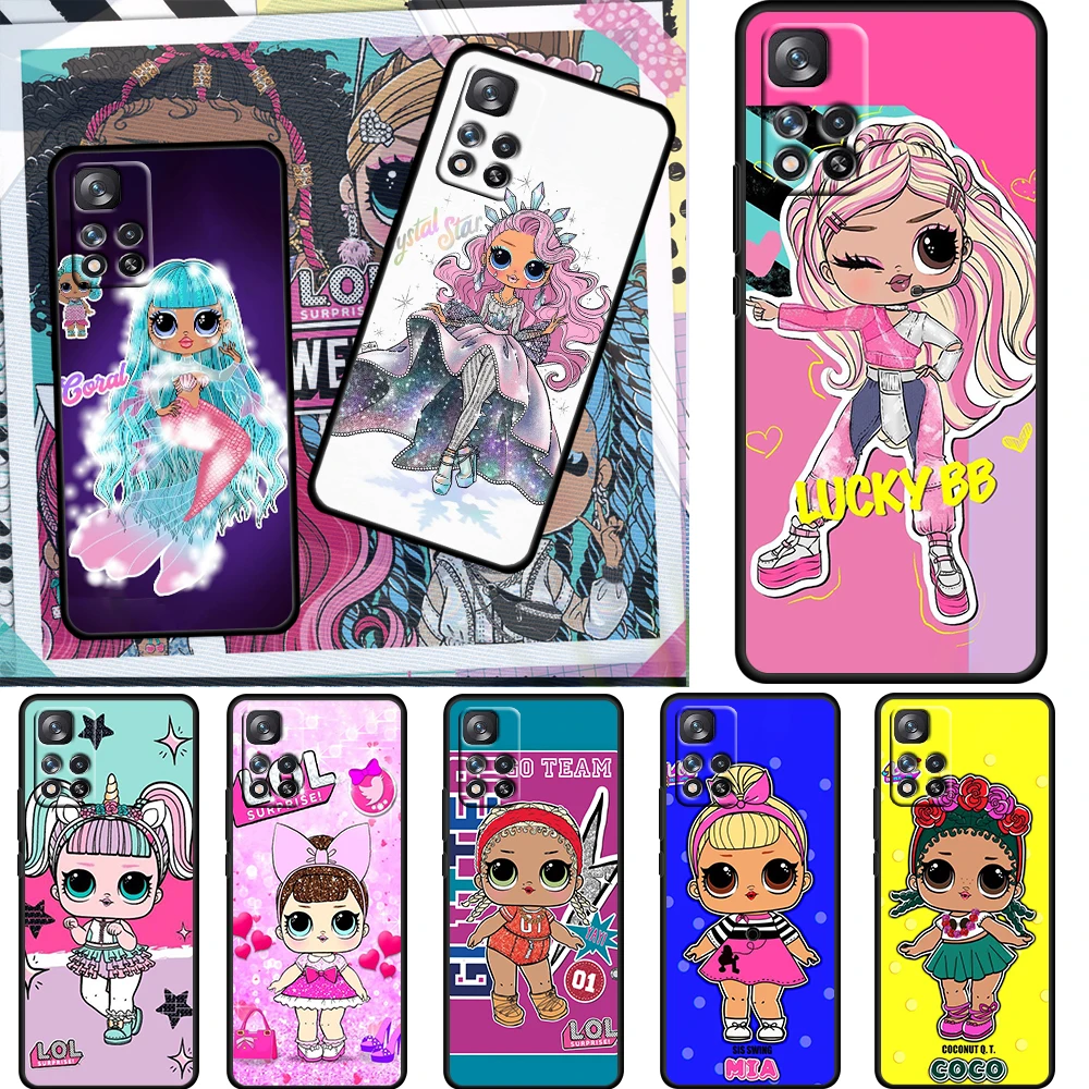 

L.O.L. SURPRISE Doll Cute For Xiaomi Redmi Note 11 10 11T 10S 9 9S 8 7 5G 4G Silicone Soft TPU Black Phone Case Coque Cover Capa