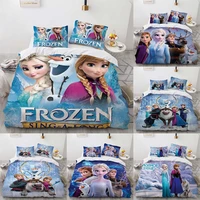 hot disney frozen kids children bedding set anime anna elsa princess bedroom accessories duvet cover king queen double twin size