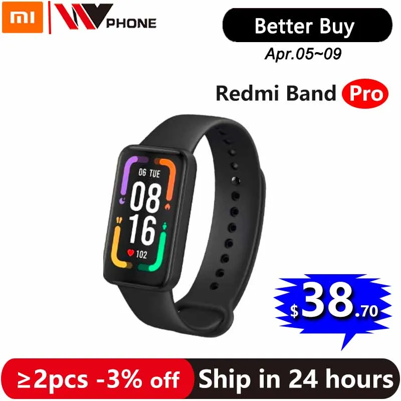 

Global Version Redmi Smart Band Pro 1.47'' Full AMOLED Display Bluetooth 5.0 Blood Oxygen Heart Rate Sleep Tracking