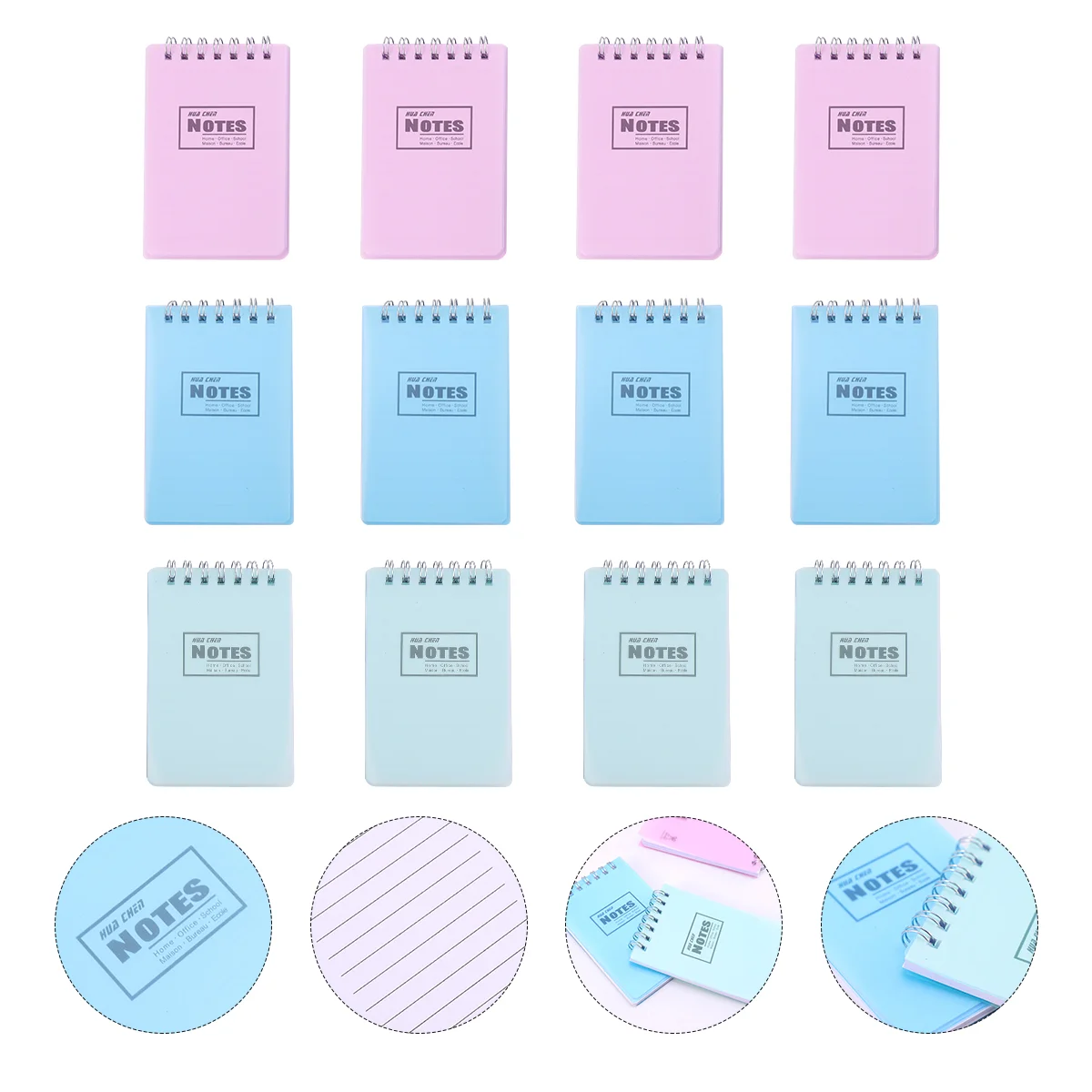 

12 PCS Pocket Notepad Simple Scratchpads Portable Creative Spiral Mini Shopping