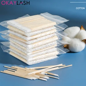 Imported 500/300/100pcs Wholesale Micro Mini Cotton Swab Eyelash Extension Glue Removing Cleaning Sticks Tatt