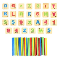 1 set children arithmetic rods funny wooden computation education plaything