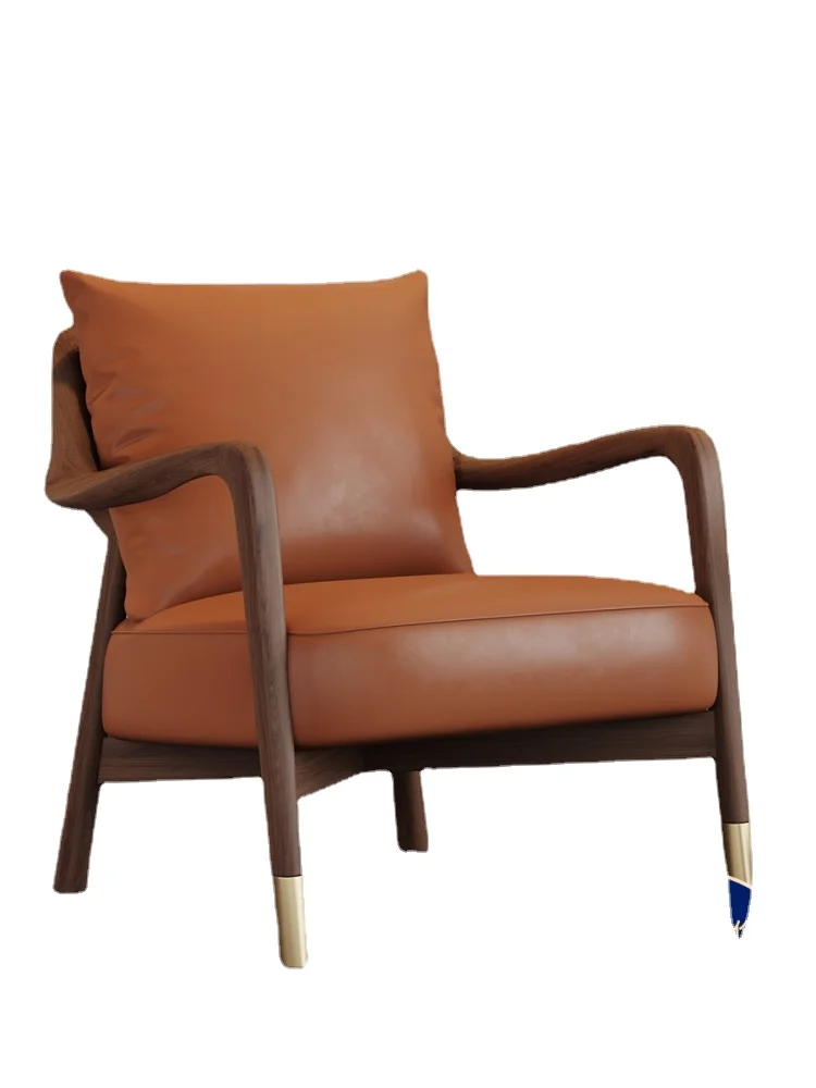 

HXL Single-Seat Sofa Chair Light Luxury Lazy Leisure Chair Solid Wood Sofa