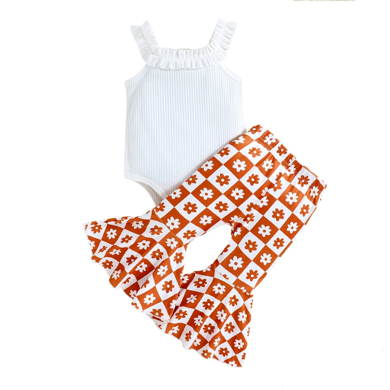 

Комбинезон в рубчик без рукавов, белого цвета, из двух предметов, для девочек 6-24 мес., однотонный, нижние брюки