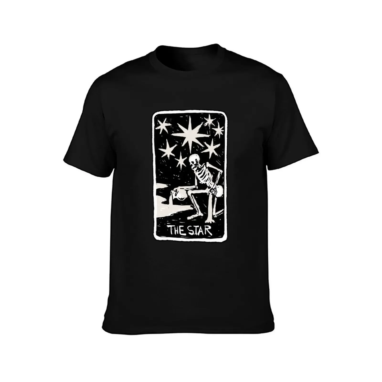 Футболка с картами Таро со звездой и скелетом белая рубашка на заказ мужские