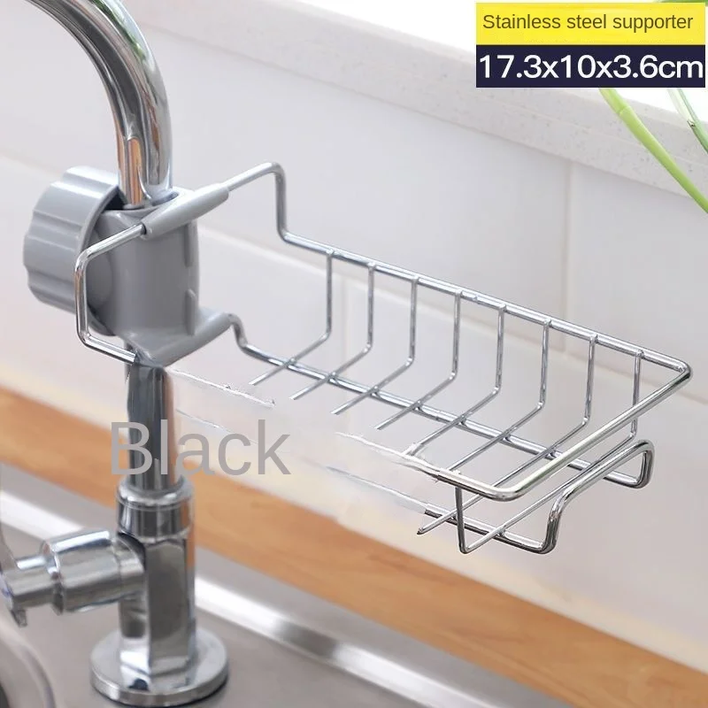 

Faucet sink rack stainless steel kitchen sink storage retractable drainage artifact rack sink rag basket