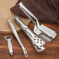stainless steel food tongs kitchen utensils buffet cooking tool anti heat bread clip pastry clamp for desserts salads barbecue