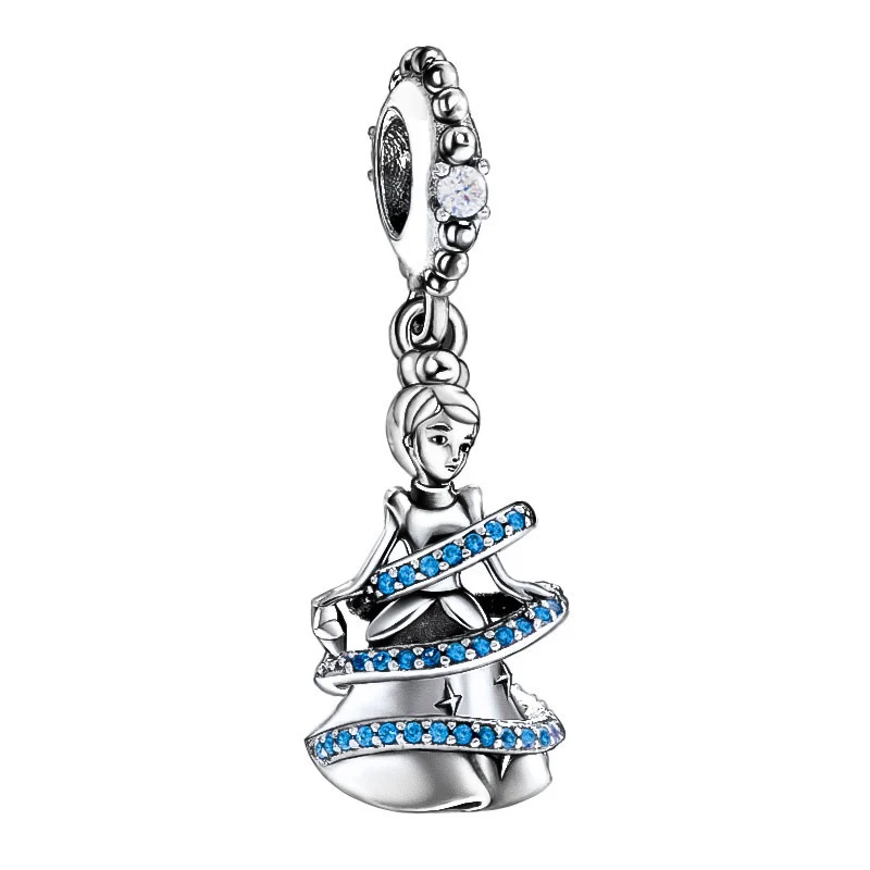 

Popular 925 Solid Silver Beads Cinderellaa Magical Moment Dangle Charms Fit Pandora Original Bracelet Women DIY Jewelry Gift