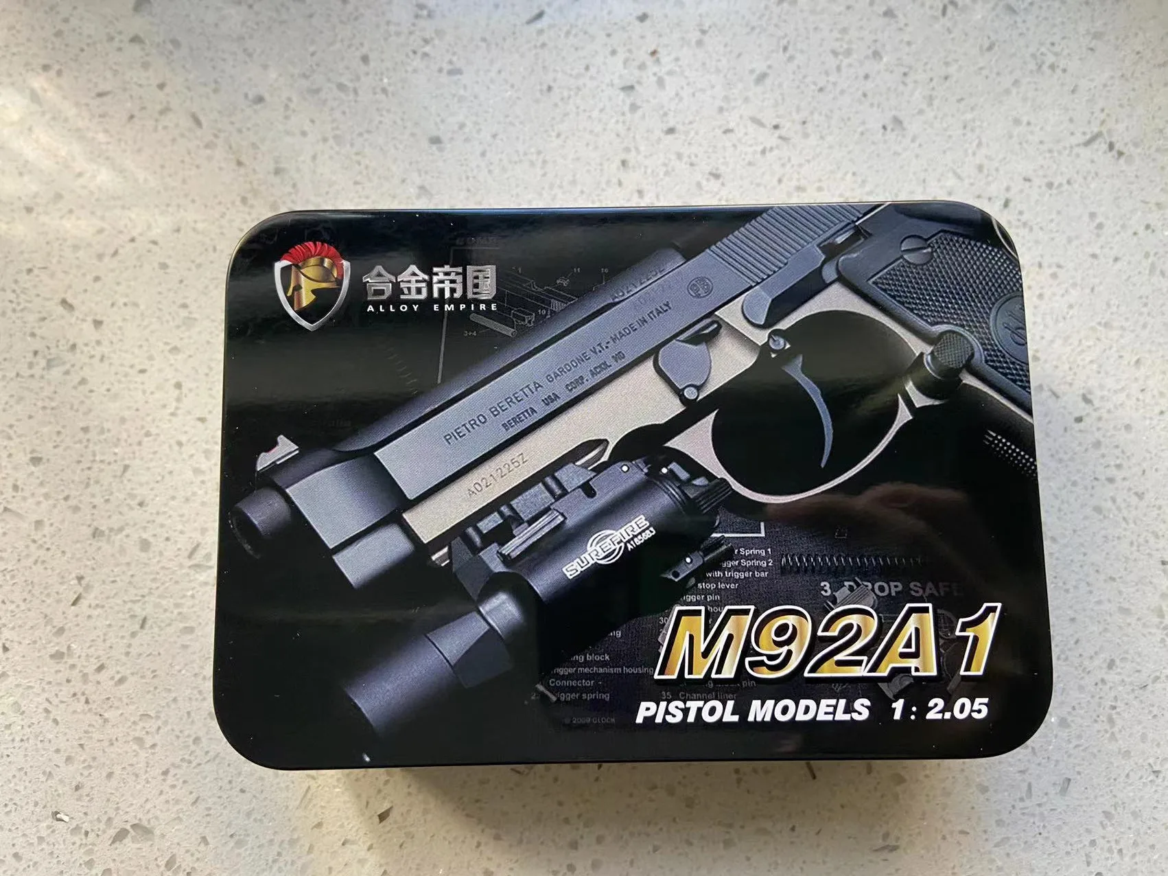 

2023 New! Alloy Empire Keychain Decoration M92A1 Keychain Birthday Gift World War II Classic Reduced Scale M92A1 Metal Keychain