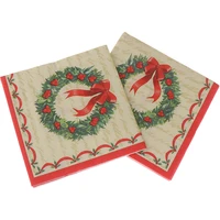 20pcsset wholesale 1roll creative merry christmas snowflake beautiful printing napkins xmas napkins christmas tree napkins