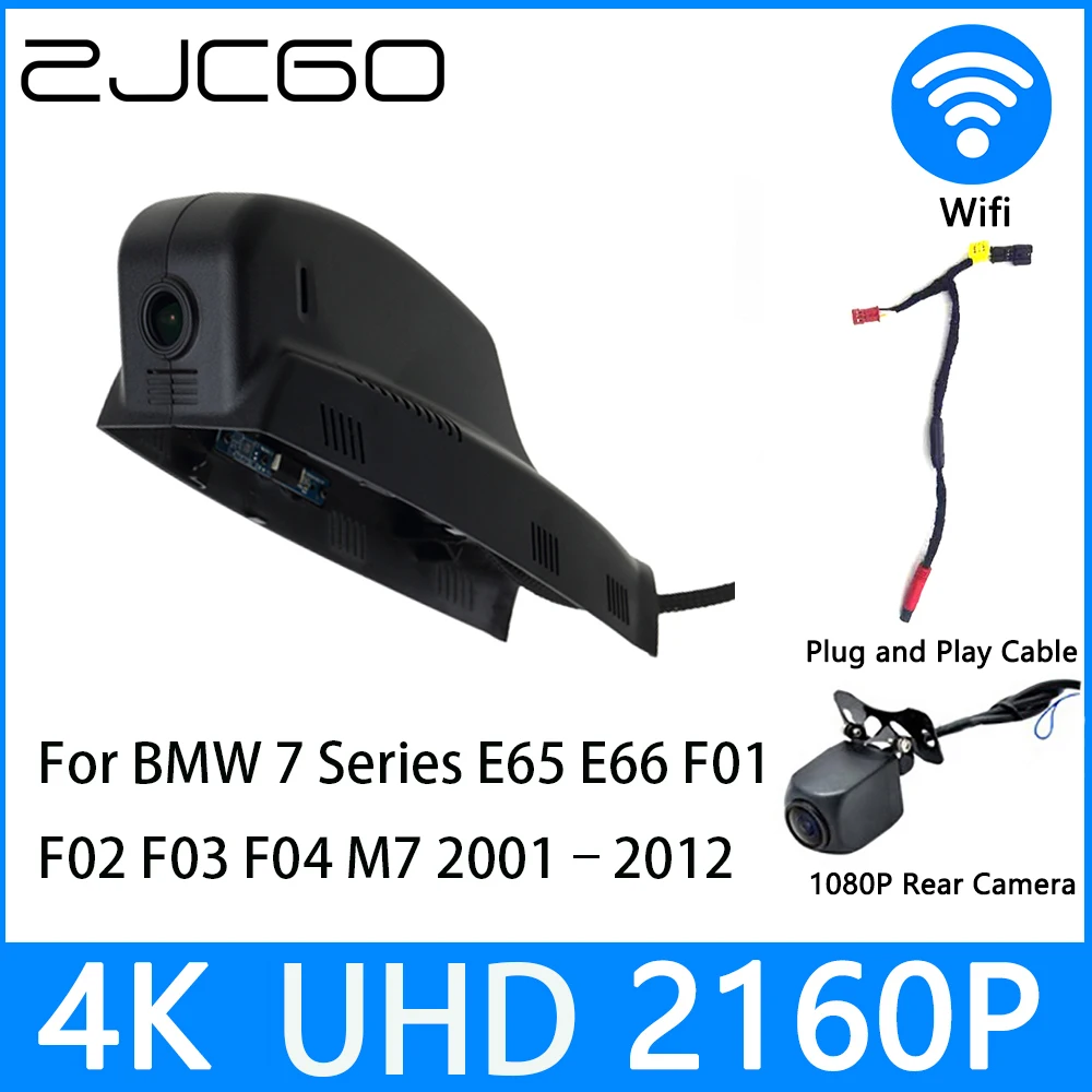 ZJCGO Dash Cam 4K UHD 2160P Car Video Recorder DVR Night Vision for BMW 7 Series E65 E66 F01 F02 F03 F04 M7 2001–2012