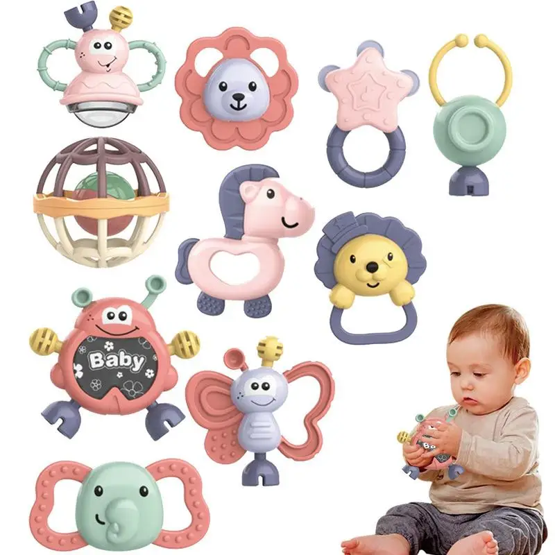 

Baby Teething Toys Infant Teether Shaker Toy Instrument Shaker Sensory Brain Development Newborn Birth Gift For Boys Girls