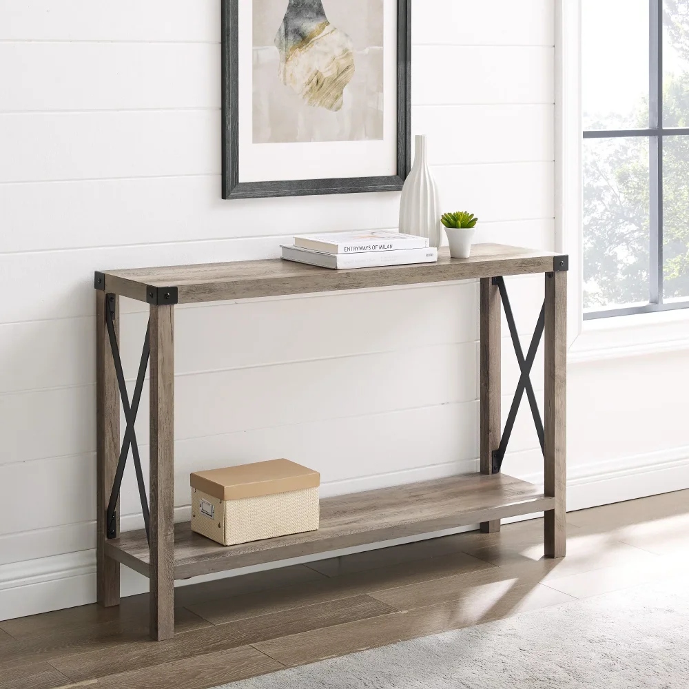 

Magnolia Metal X Console Table, Console Table for Hallway