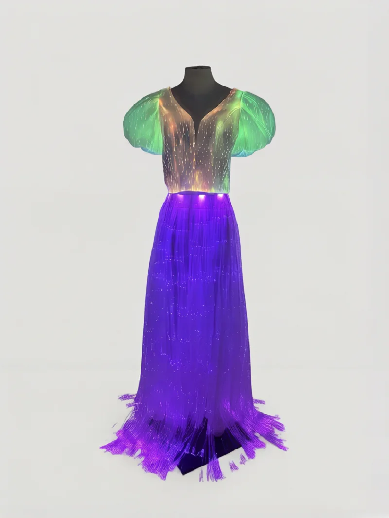 Женское платье Aurora Elegance с эффектом смены цвета, светящееся в темноте, модель ChromaGlow Gown Spectrum Radiance (art.: 3920da72c5fec) - 3920da72c5fec