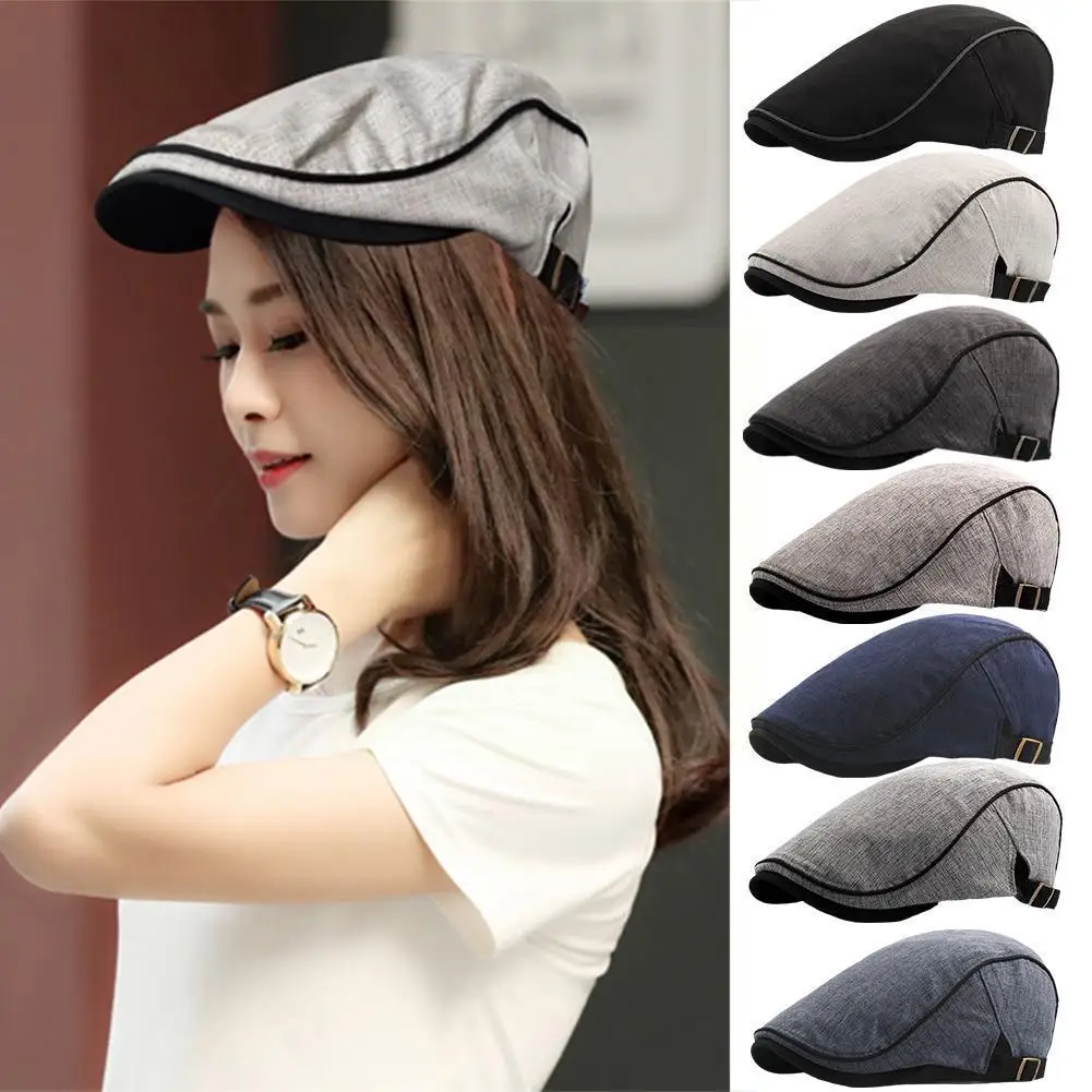 

Men Berets Street Newsboy Hat Spring Autumn Winter Hats Forward Hats Men Caps Beret Gatsby Retro Peaked Cabbie Painter Brit K0e9