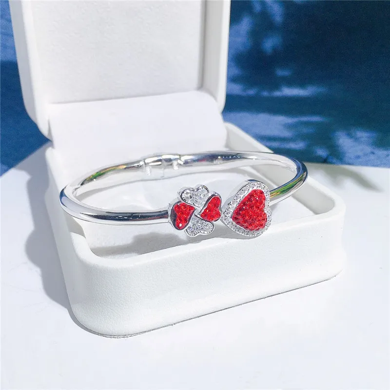 

100% S999 Sterling Silver Bangle for Women, High Quality Luxury Jewelry Spring Buckle Bracelet Engagement Accessories Gift