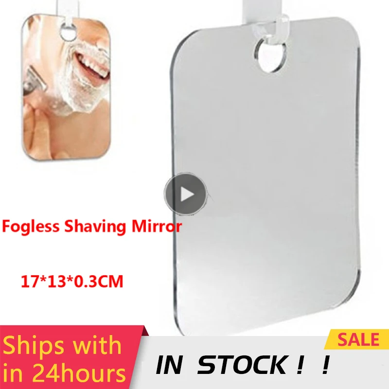 

Acrylic Anti Fog Shower Mirror Bathroom Fogless Fog Free Mirror Washroom Travel For Man Shaving Mirror Bathroom Fixture 13*17cm