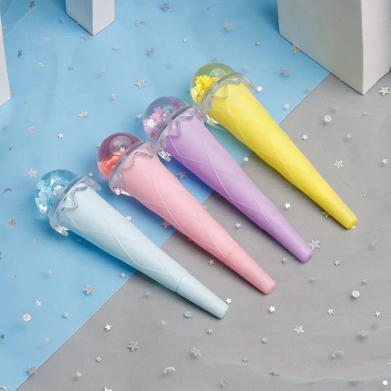 4pcs/set Creative Gel Pen Ice Cream Cone with High Appearance Black Signature Pen Student Supplies Cute Stationery Prize