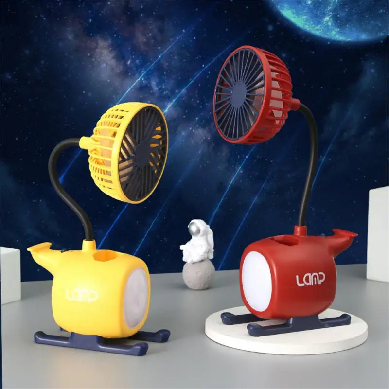 

Foldable Desktop Lamp Foldable Low Power Consumption 360 Degrees Flexible Hose Large-capacity Battery Light With Fan Creative