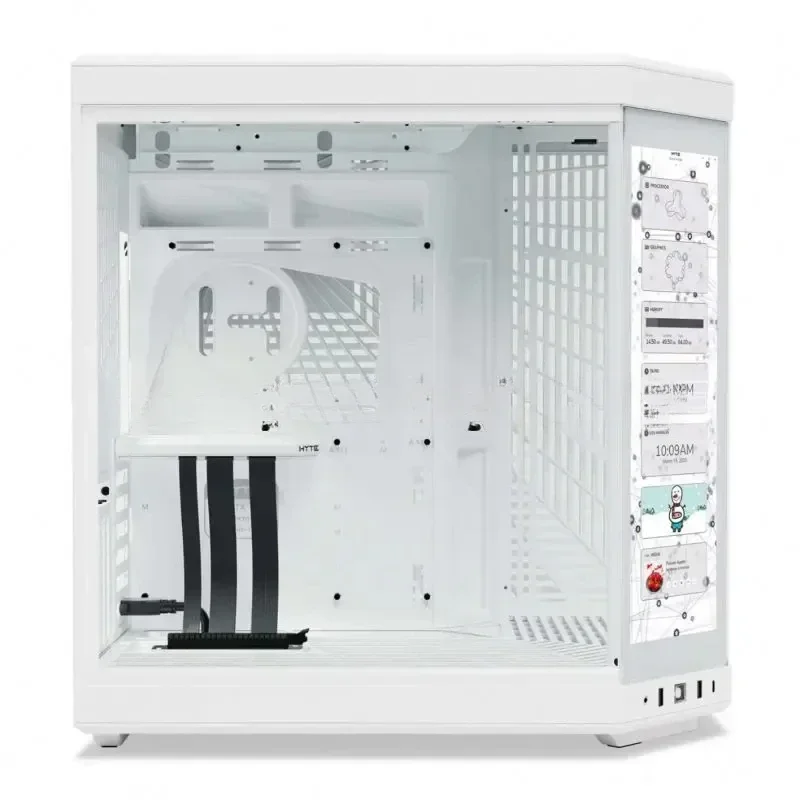 Y70 Dual Chamber ATX Mid Tower Современная эстетика со встроенным сенсорным ЖК-дисплеем 4K