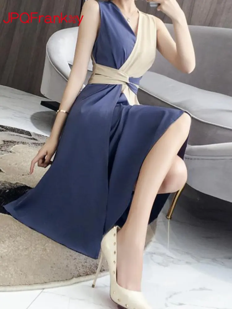 

Dress Summer New Vintage Lapels Go Out Fashion Slim After Birth Dress for Women Maxi Dresses for Women Dresses Summer Dress