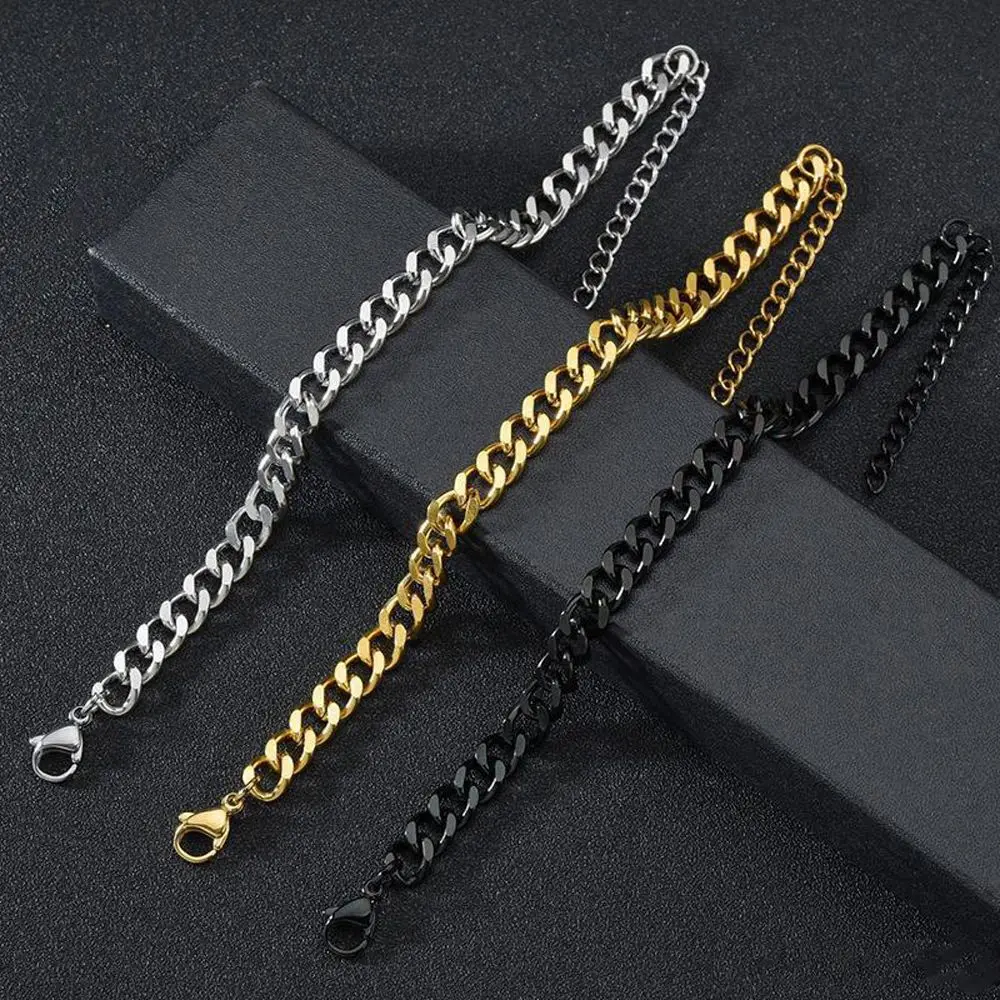 

1 PC 18k Gold Titanium Steel Neutral Elegant Simple Hip Hop Trend Jewelry Fashion Cool Men/WomenPunk Cuban Chain Jewelry