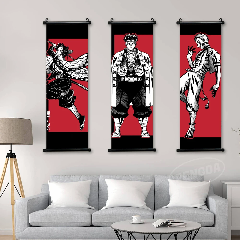 

Home Decoration Anime Prints Wall Demon Slayer Artwork Poster Canvas Kochou Shinobu Pictures Scroll Hanging Painting Living Room