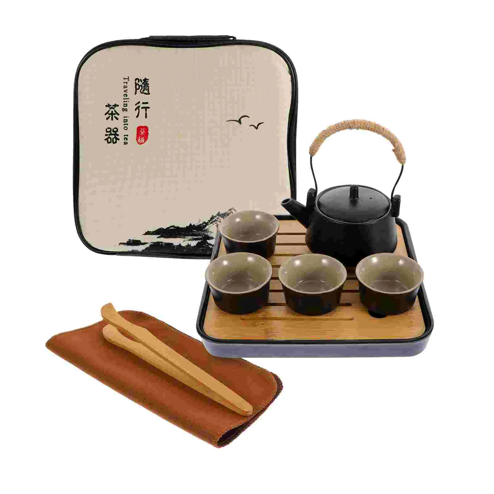 

1 Set of Chinese Kungfu Teapot Drinking Cups Ceramic Teapot Household Tea Ware Clip
