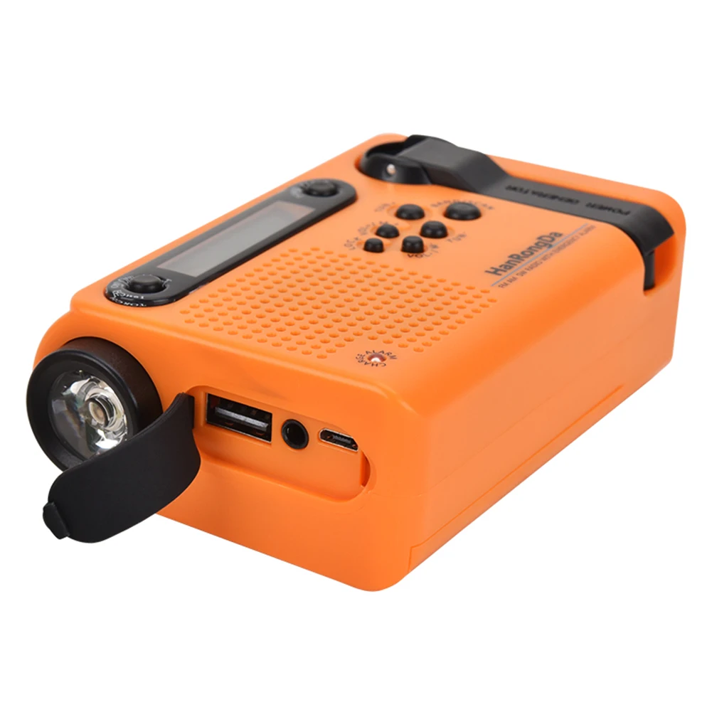 new portable hrd 900 disaster prevention emergency alarm led flashlight full band mobile phone charging solar charging radio free global shipping