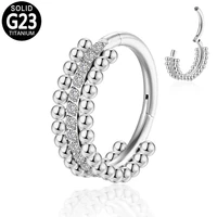 g23 titanium zircon septum clicker nose ring hoop labret daith helix hinged segment ear cartilage earrinns body piercing jewelry