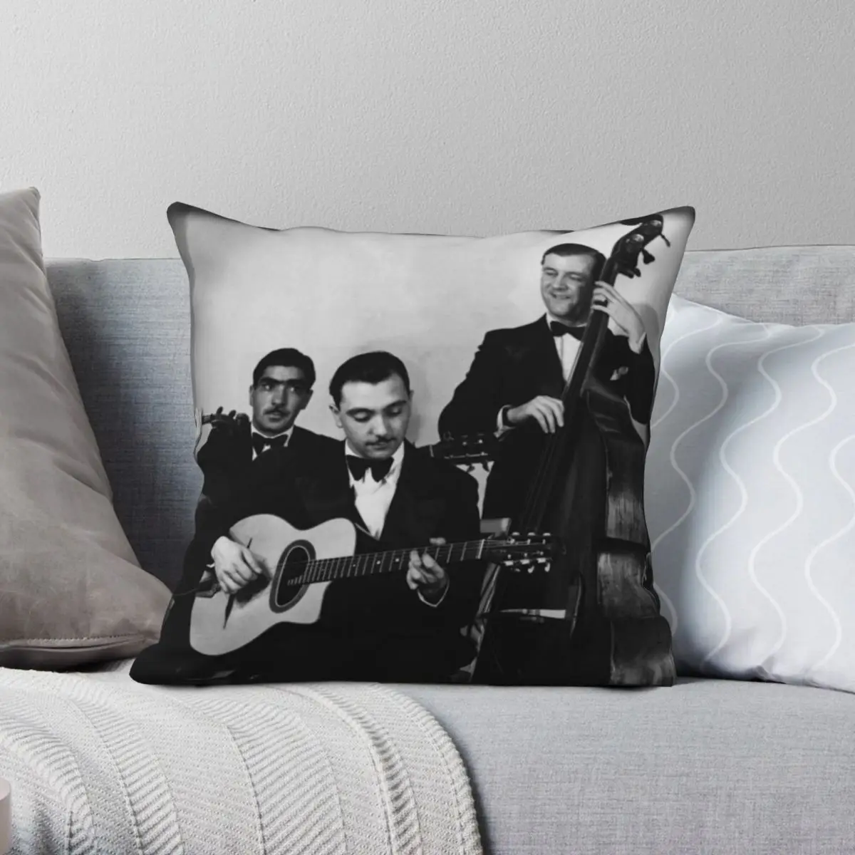 

Paris Hot Club Quintet Square Pillowcase Polyester Linen Velvet Pattern Zip Decor Pillow Case Sofa Cushion Cover Wholesale 18"