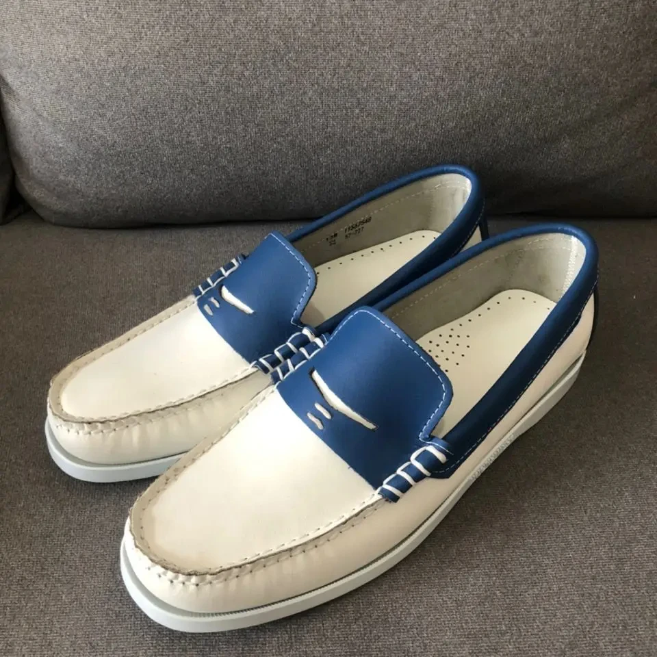 Мокасины для мужчин обувь вождения из натуральной кожи ретро-лодочки ручной