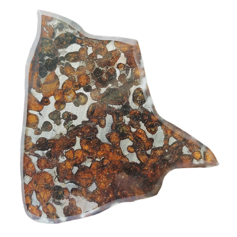 

41.4g SERICHO Pallasite Olive Meteorite Slices Natural Meteorite Material Sliced Collection - From Kenya - CA83