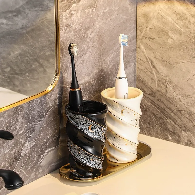 

Керамическая спиральная креативная чашка для полоскания рта, чашка для дома и пары, чашка для ванной комнаты, чашка для полоскания рта с золотым рисунком, аксессуары для ванной комнаты