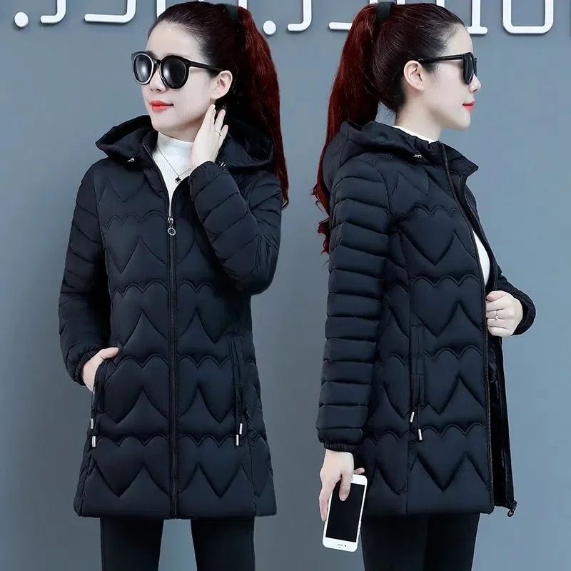 

Новинка 2023, зимняя куртка, женские парки светильник Кая тонкая пуховая хлопковая куртка с капюшоном, длинное теплое плотное пальто, ветрозащитная женская верхняя одежда