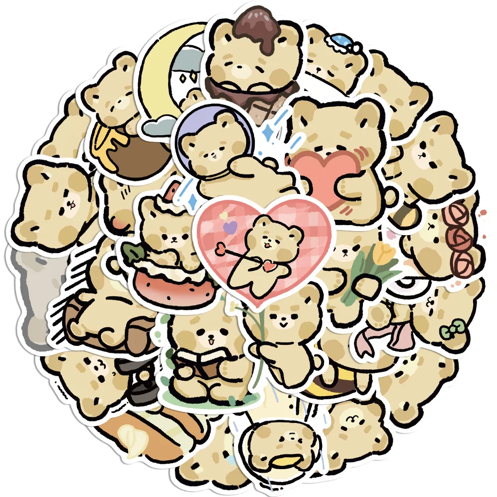 

10/40PCS Kawaii Bear Stickers for Scrapbooking Stationery Laptop Guitar Luggage Diary Cartoon Sticker Kids Toys School Supplies