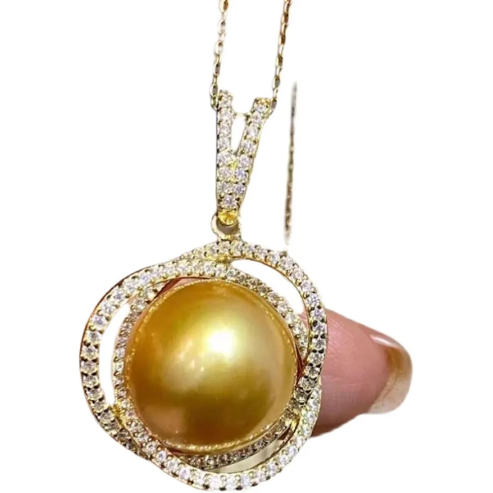 S925 Sterling Silver Pearl Pendant Settings Blank/Base For DIY Pendant Jewelry Making Accessories Suitable for 11-13mm Bead