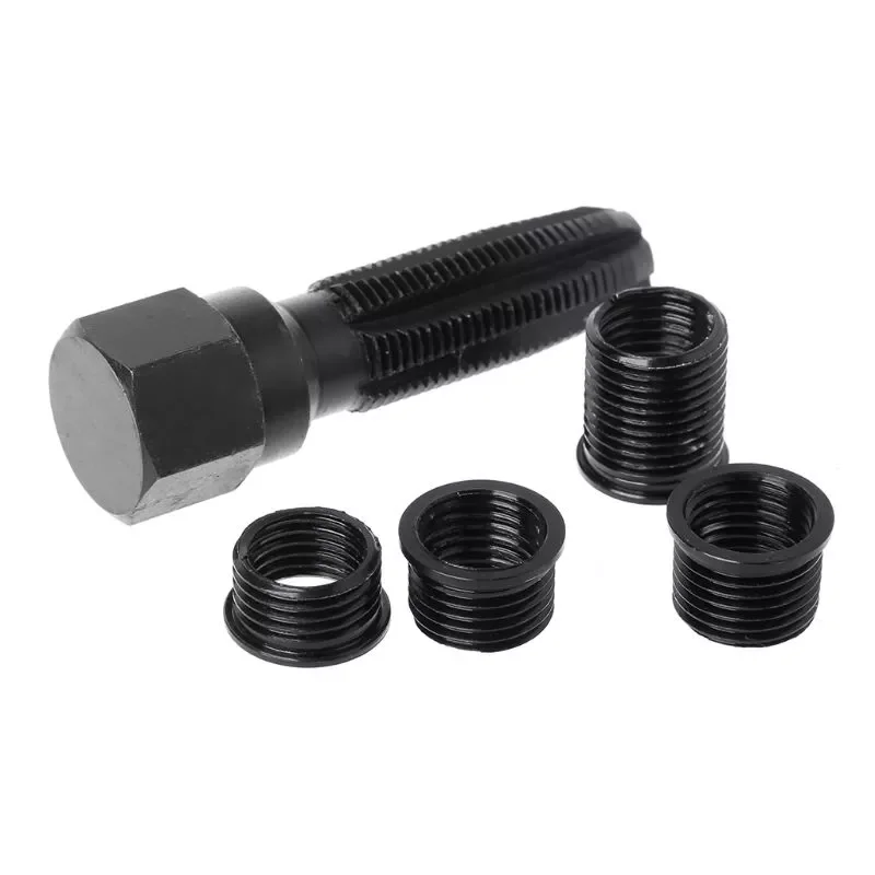 

14mm Spark Plug Rethread Rethreader Repair Tap Tool Reamer Inserts Kit Professional W91F