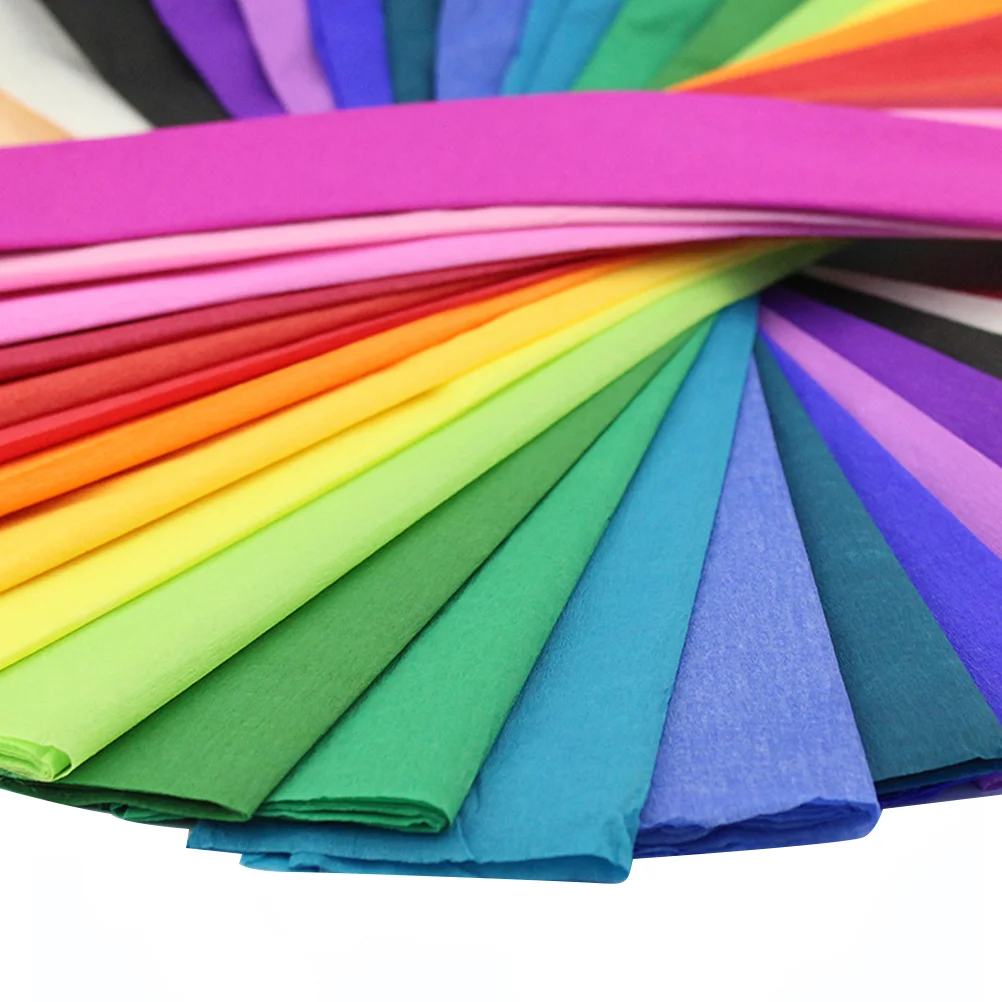 

3 Packs Color Decorative DIY Tissue Paper Crepe Paper Origami Paper for Bouquet Gift