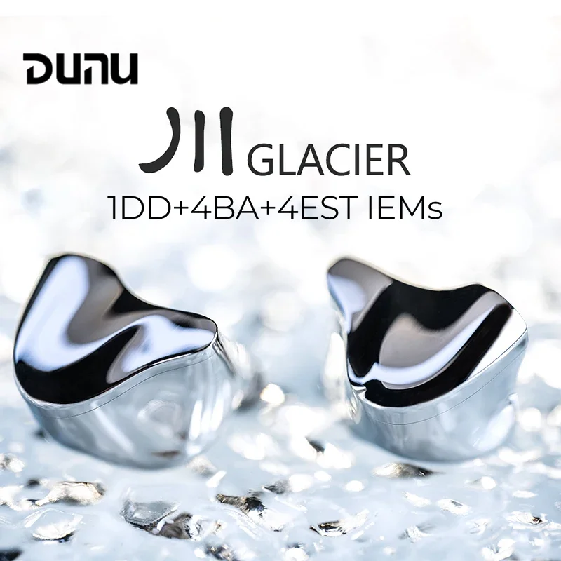 Фото Наушники DUNU GLACIER Flagship IEMs 1DD+4BA+4EST, гибридные внутриканальные наушники с 9 драйверами, со съемным кабелем, проводные, студийные мониторные, для аудиофилов №1