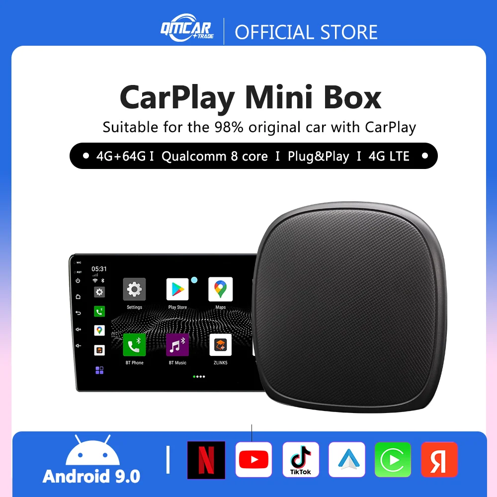 Carplay Ai Box Android Box Car Multimedia Player New Version 4+64G Wireless Mirror link For Apple Carplay Android Auto Tv Box