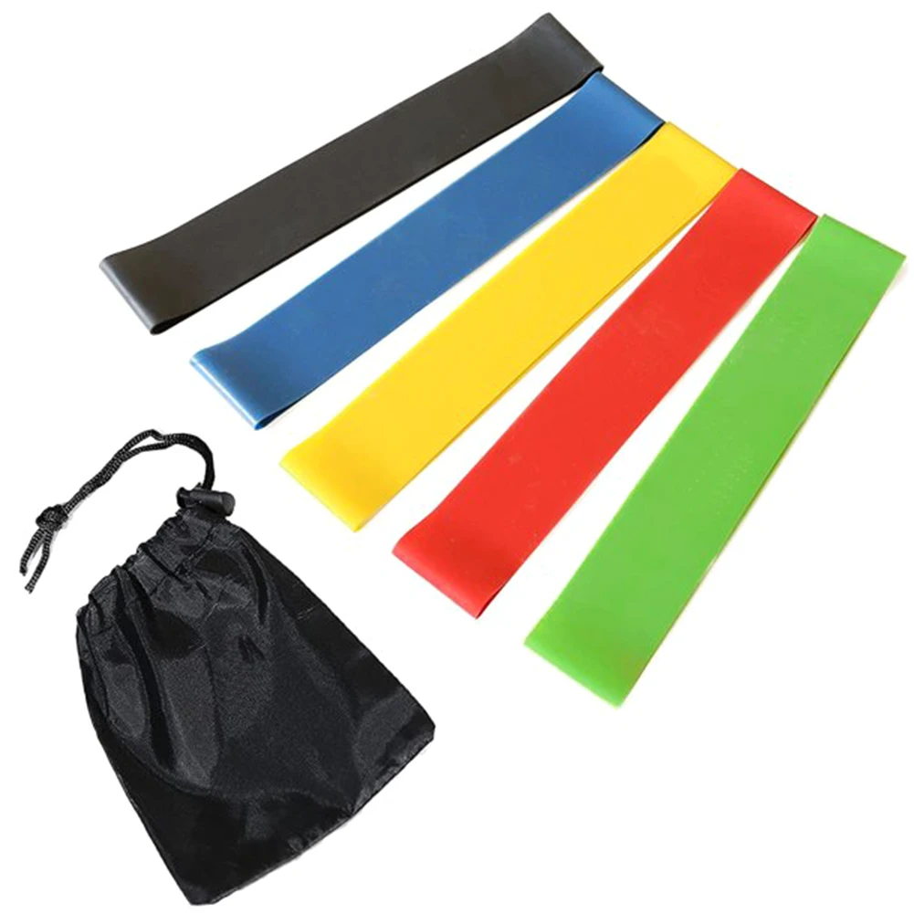 

5pcs Men Women Physical Therapy Resistance Band Exercise Tool Elastic With Storage Bag Home Fitness Latex Body Building Non Slip
