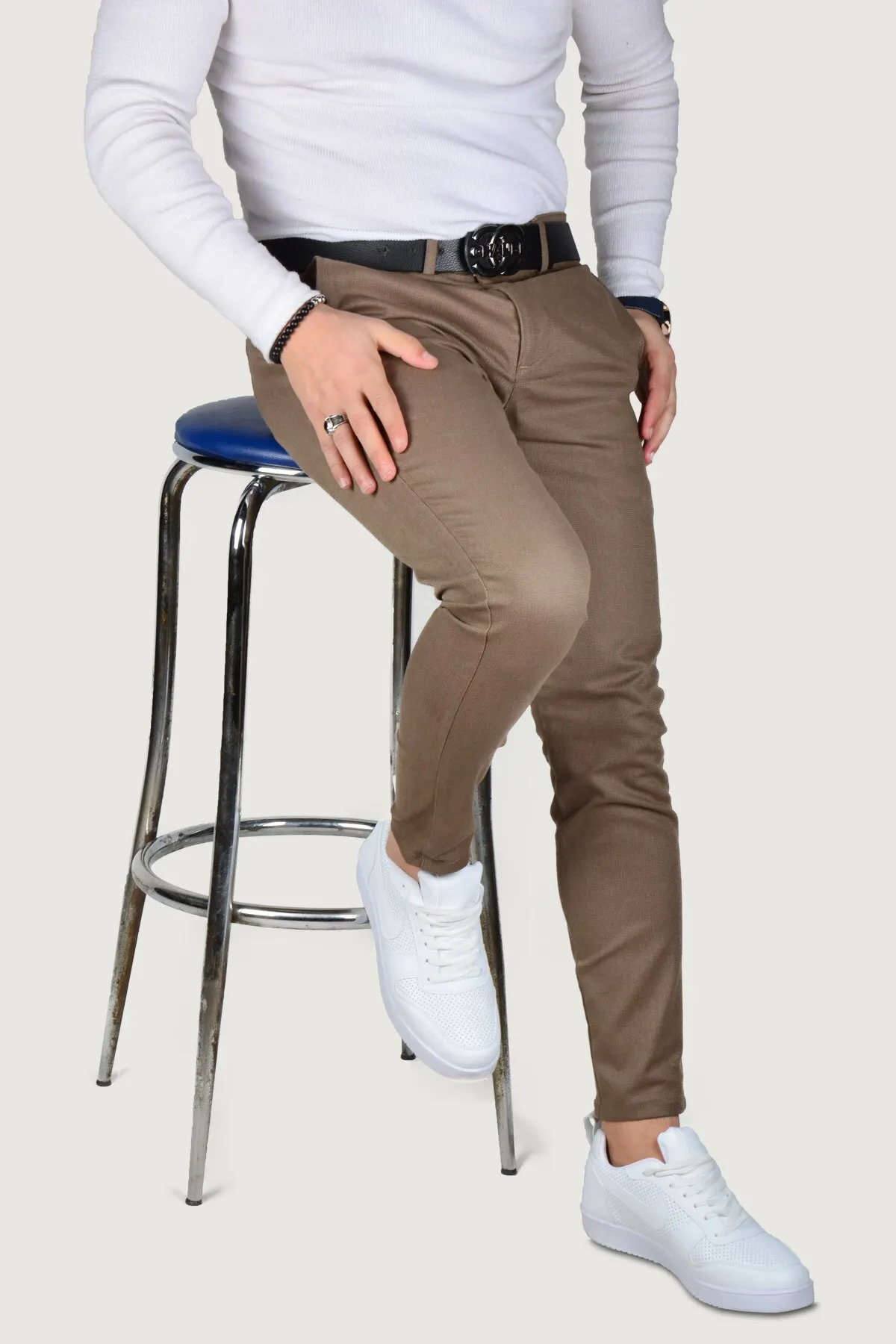 Men's Clothing Overalls Pants Trousers Slim Fit Linen For Office & Work Flexible Comfortable Tight-Fitting Stylish Smart Casual