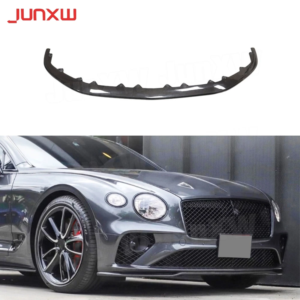 FRP Неокрашенный передний спойлер из углеродного волокна для Bentley Continental GT W12 2018-2021