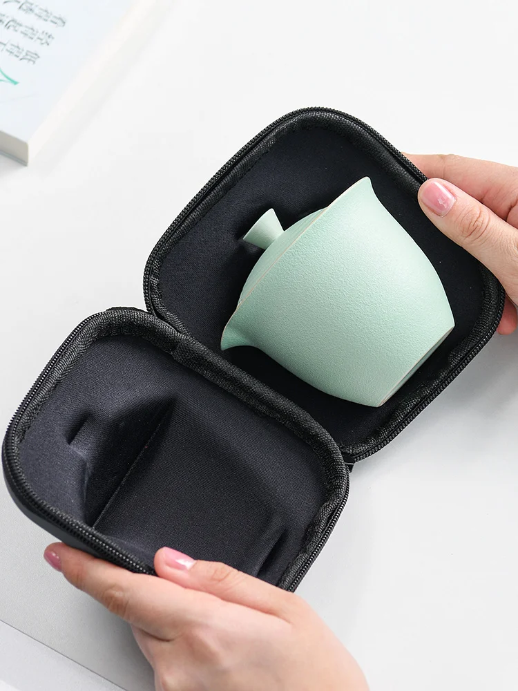 Керамическая кружка дорожный чайный набор уличный один чайник три чашки ручной